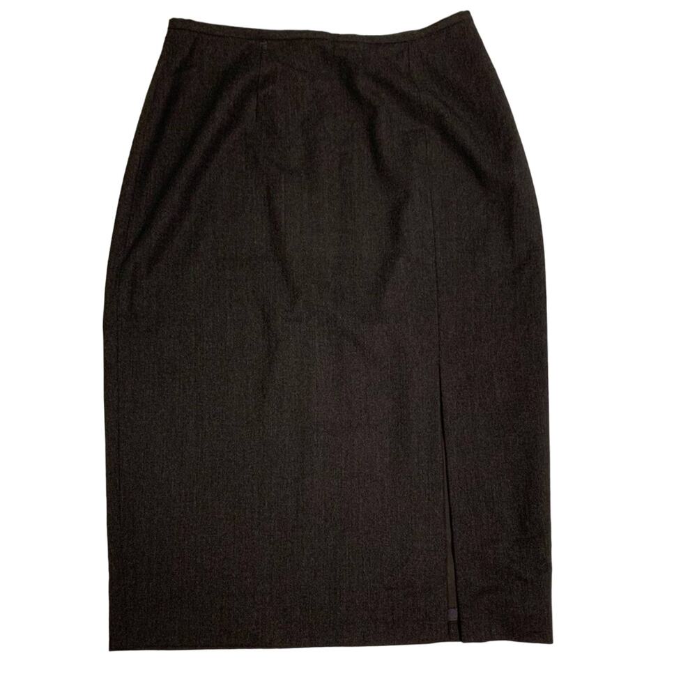 Valerie Steven’s Stretch High Waisted Front Slit Pencil Skirt Gray Women's Sz 10